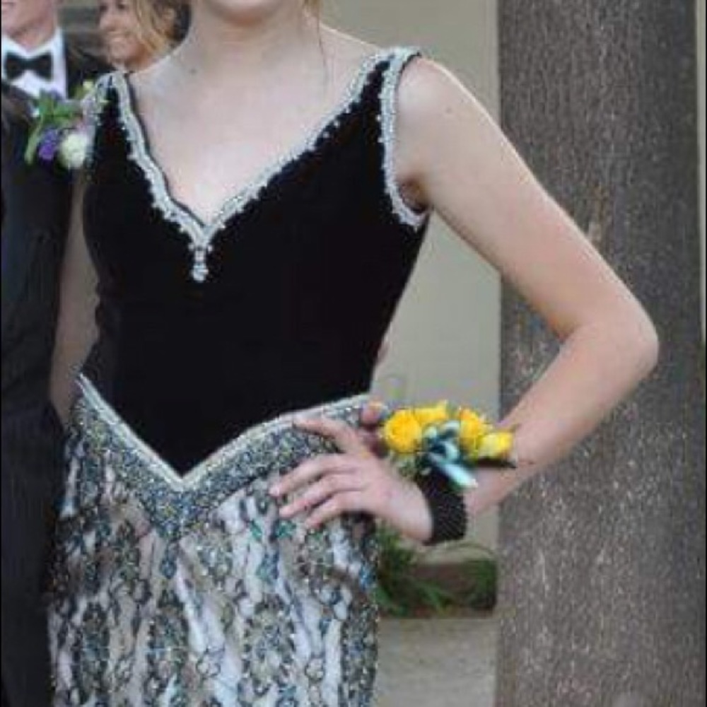 Gorgeous Formal Dress with Low Back, Beads & Lace